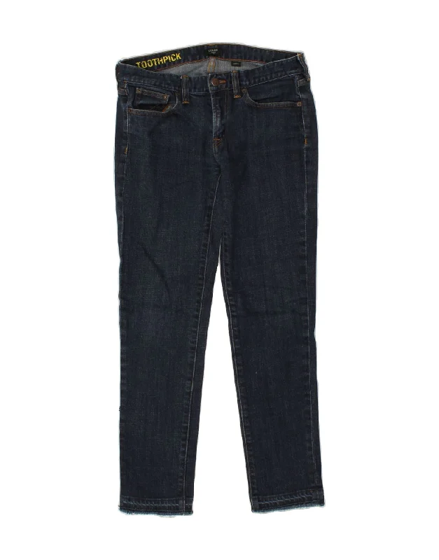 J. CREW Womens Toothpick Slim Jeans W28 L28 Navy Blue Cotton Casual Skinny Fit Jeans