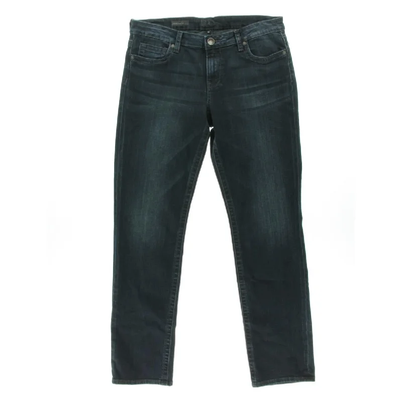 Kut From The Kloth Womens Stevie Dark Wash Classic-Rise Straight Leg Jeans Casual Loose Fit Jeans Kut From The Kloth Womens Stevie Dark Wash Classic-Rise Straight Leg Jeans Casual Loose Fit Jeans