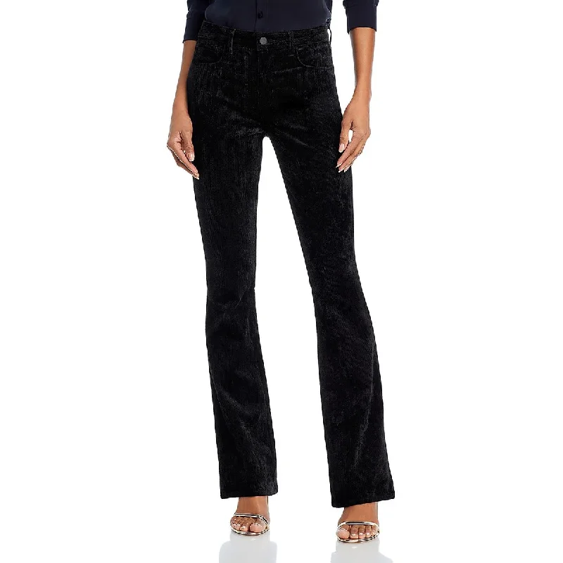 L'Agence Womens Corduroy Bell Bottoms Bootcut Jeans Stylish Cargo Style Jeans