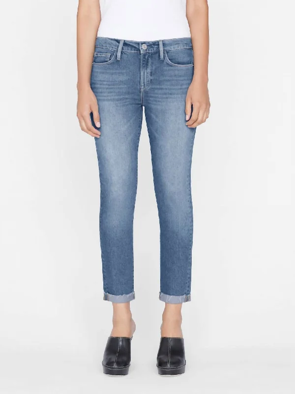 Le Garcon Rolled Raw After Jean In Deepwater Trendy Layered Pocket Jeans