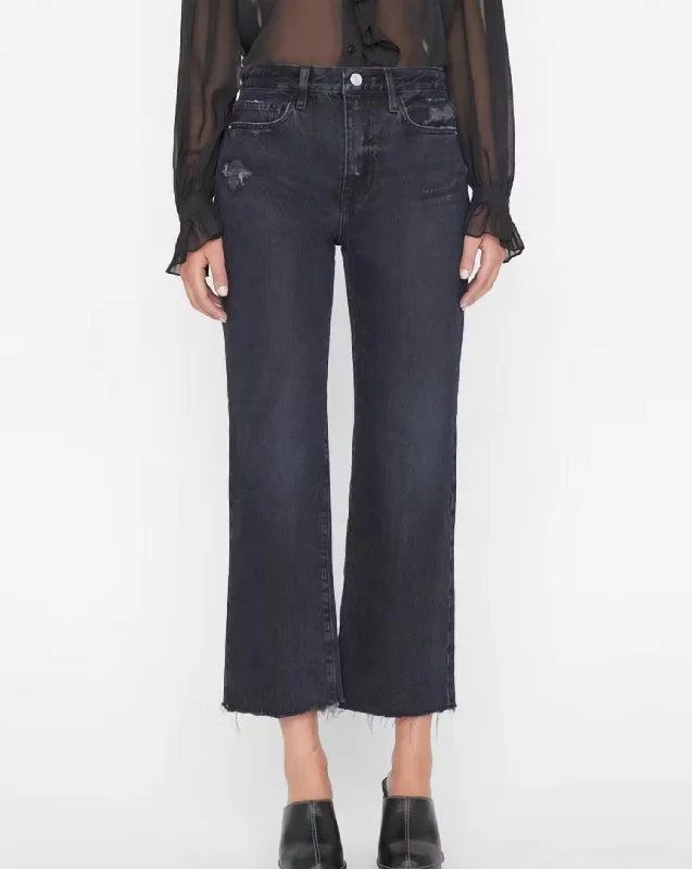 Le Jane Crop Jeans In Inkwell Rips Cozy Relaxed Fit Jeans