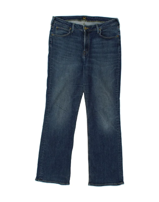 LEE Womens Bootcut Jeans W33 L31 Blue Cotton Casual Wide-Legged Denim Jeans