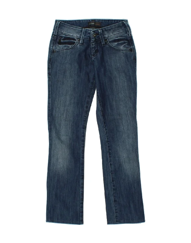 LEE Womens Straight Jeans W27 L28 Blue Cotton Cozy Wide-Legged Jeans