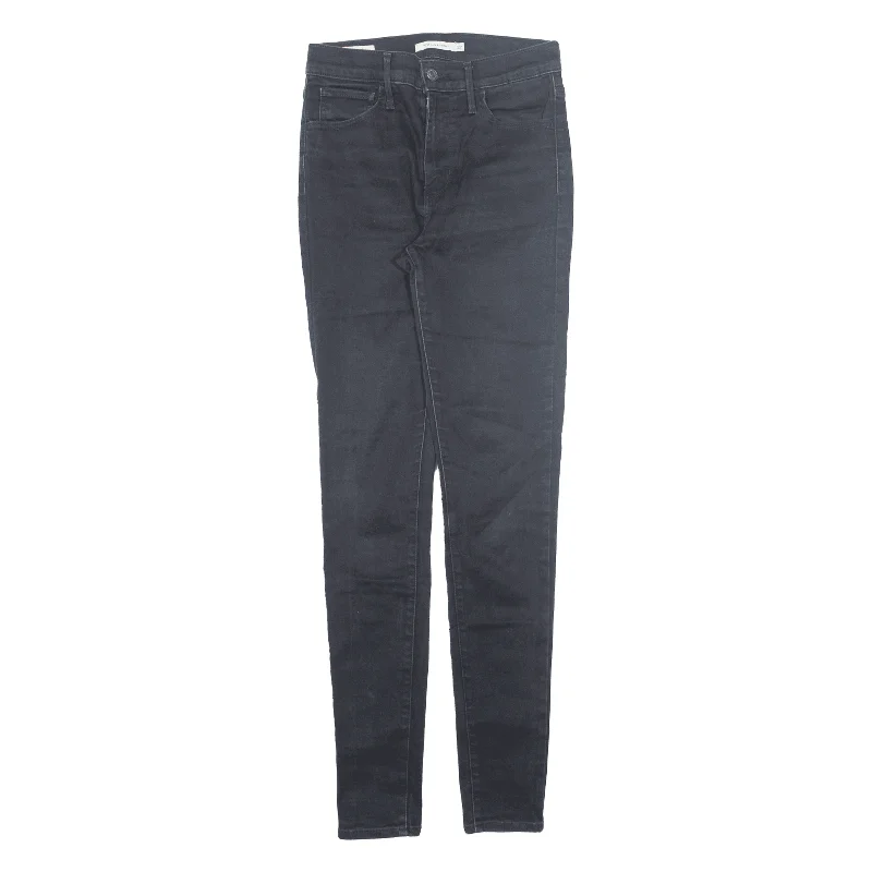 LEVI'S 710 BIG E Jeans Black Denim Slim Skinny Womens W27 L32 Chic Cropped Jeans