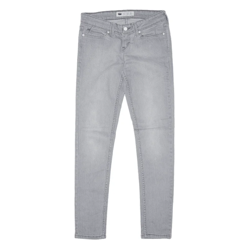 LEVI'S Demi Curve Jeans Grey Denim Slim Skinny Stone Wash Womens W28 L30 Casual Wide-Legged Denim Jeans LEVI'S Demi Curve Jeans Grey Denim Slim Skinny Stone Wash Womens W28 L30 Casual Wide-Legged Denim Jeans