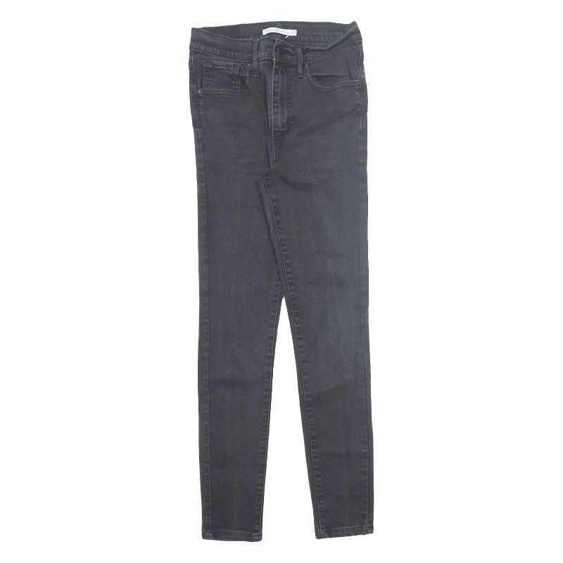 LEVI'S Mile High Jeans Black Denim Slim Skinny Womens W27 L27 Comfortable Faded High-Rise Jeans LEVI'S Mile High Jeans Black Denim Slim Skinny Womens W27 L27 Comfortable Faded High-Rise Jeans