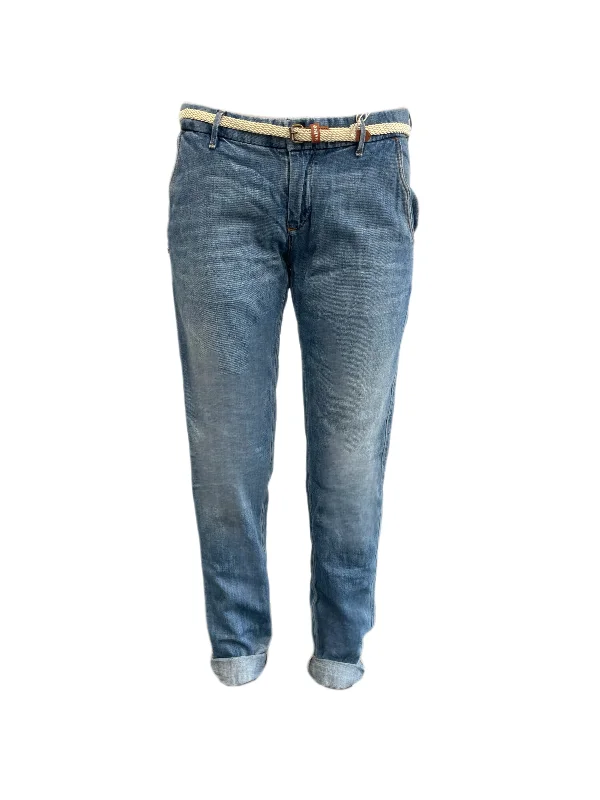MAISON SCOTCH Women's Blue Belted Chino Jeans #737 25/32 NWT Cozy Relaxed Fit Denim Jeans MAISON SCOTCH Women's Blue Belted Chino Jeans #737 25/32 NWT Cozy Relaxed Fit Denim Jeans