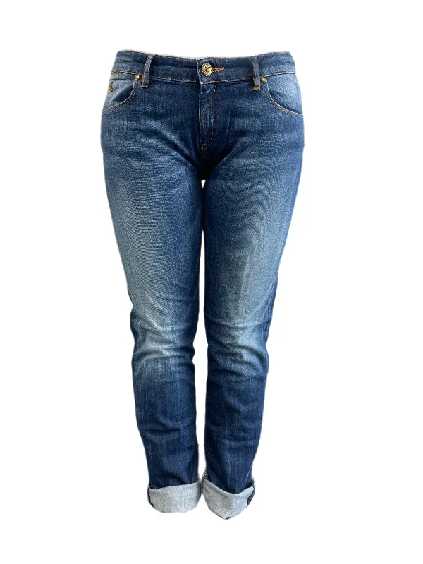 MAISON SCOTCH Women's Blue Low Rise Straight Leg Jeans #704 NWT Fashionable Cropped Denim Jeans MAISON SCOTCH Women's Blue Low Rise Straight Leg Jeans #704 NWT Fashionable Cropped Denim Jeans
