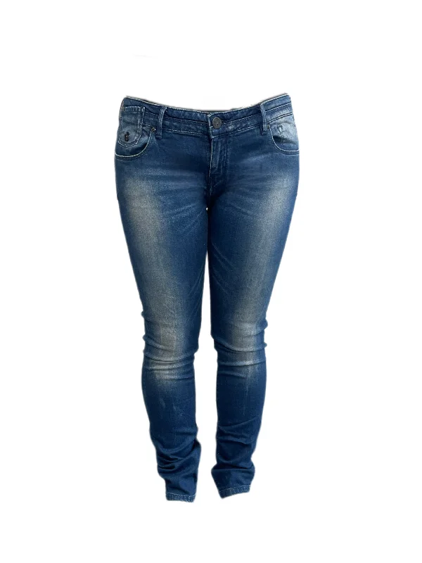 MAISON SCOTCH Women's Dark Blue Low Rise Straight Leg Jeans #717 NWT Stylish Acid-Wash Jeans MAISON SCOTCH Women's Dark Blue Low Rise Straight Leg Jeans #717 NWT Stylish Acid-Wash Jeans