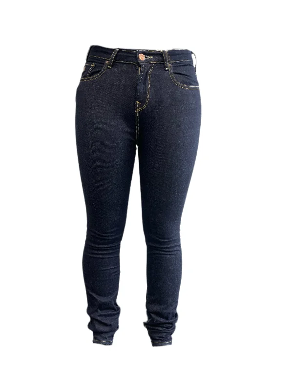 MAISON SCOTCH Women's Indigo Blue Low Rise Skinny Jeans #725 NWT Fashionable Raw Edge Jeans