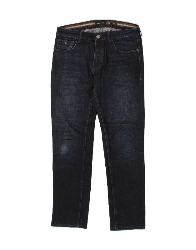 MASSIMO DUTTI Womens Slim Jeans W30 L30 Navy Blue Cotton Casual Skinny Fit Jeans