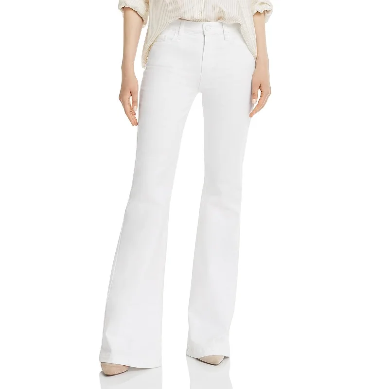 Paige Womens Denim Mid-Rise Wide Leg Jeans Chic Faded Blue Jeans