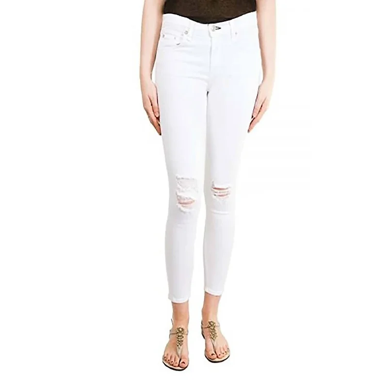 Skinny Crop Jean In White Cozy Wide-Legged Jeans