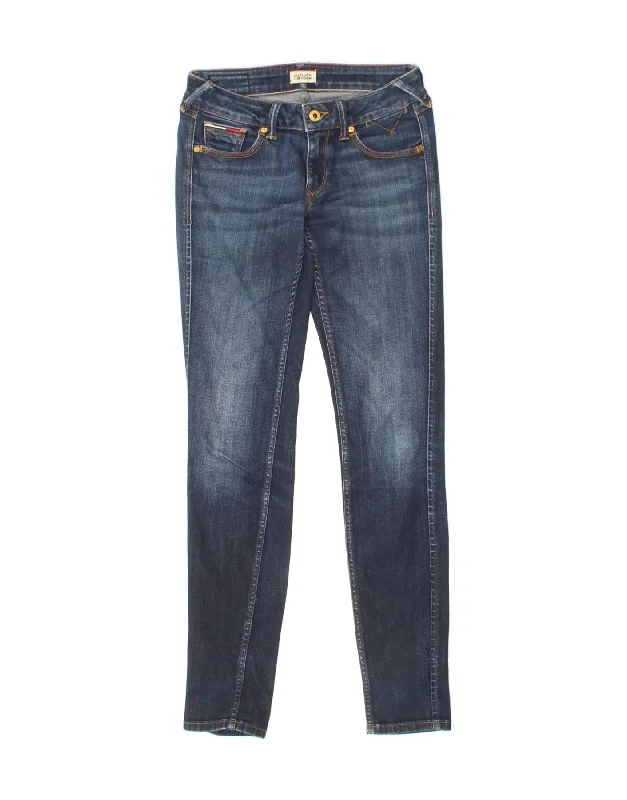 TOMMY HILFIGER Womens Skinny Jeans W26 L30 Navy Blue Fashionable Slouchy Fit Jeans