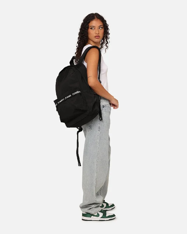 Tommy Jeans Essential Dome Backpack Black Fashionable Distressed Jeans