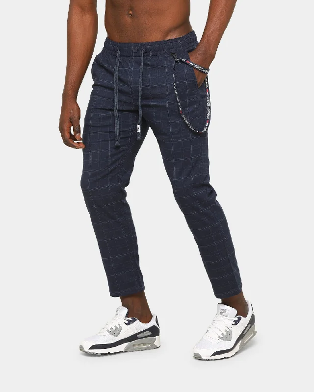 Tommy Jeans Men's TJM Scanton Check Trackpant Twilight Navy Comfortable Mid-Rise Jeans Tommy Jeans Men's TJM Scanton Check Trackpant Twilight Navy Comfortable Mid-Rise Jeans