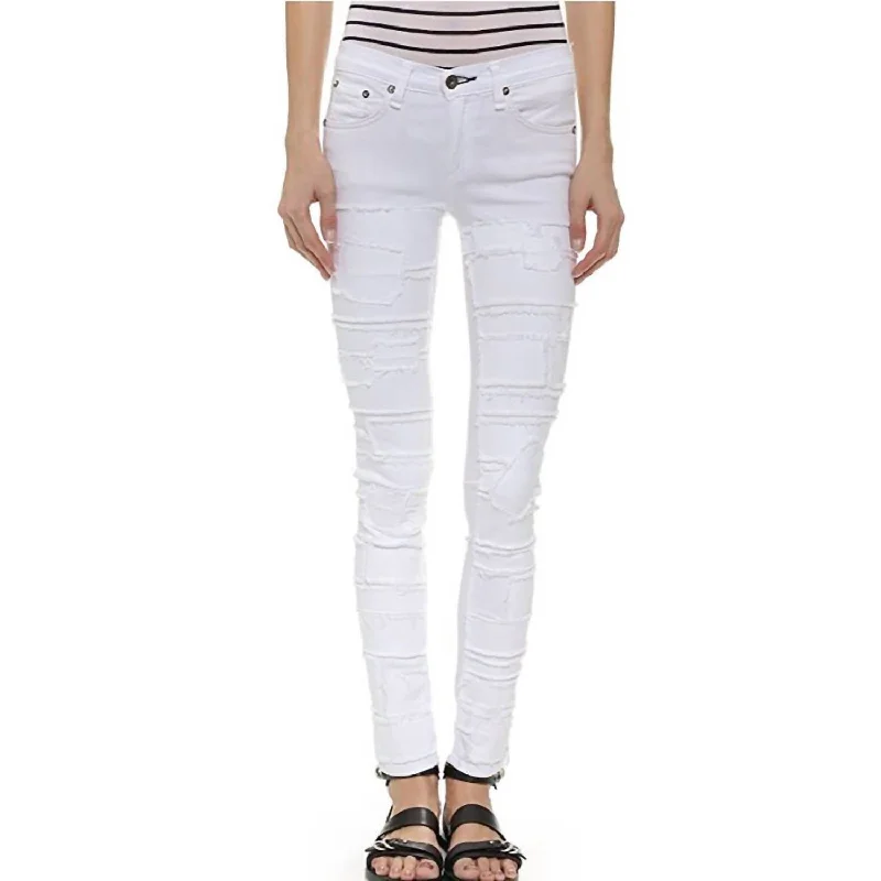 Torn Skinny Jean In White Comfortable Straight-Legged Denim