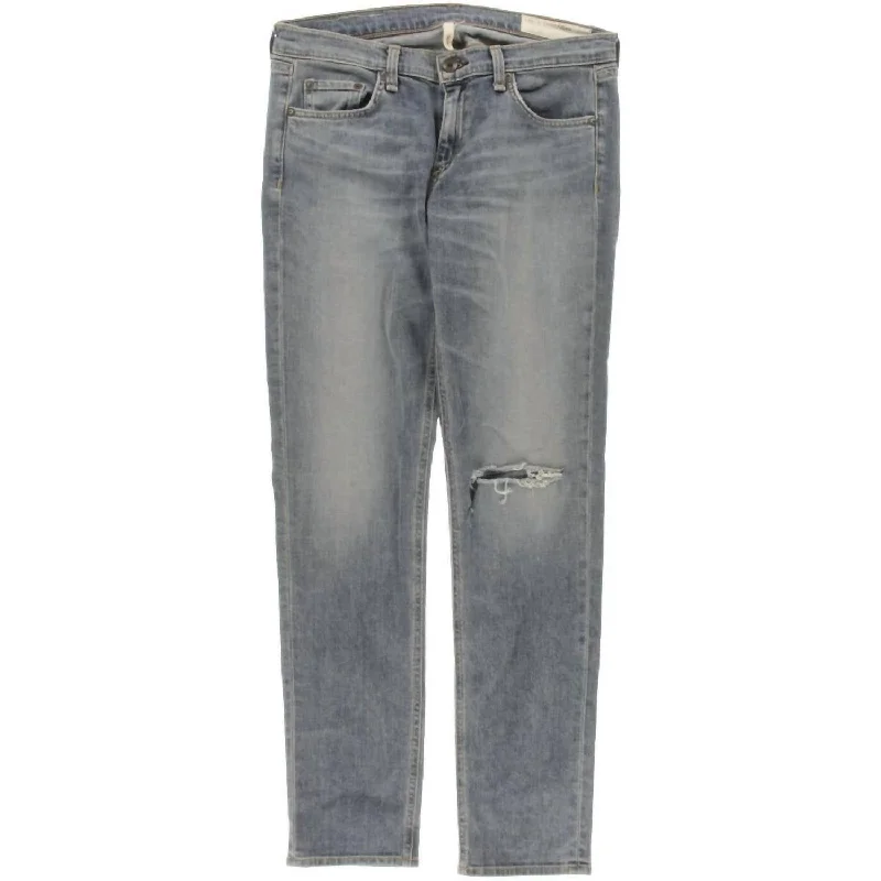 Women's Dre Straight Leg Boyfriend Jeans In Mariner Stylish Paperbag Waist Denim