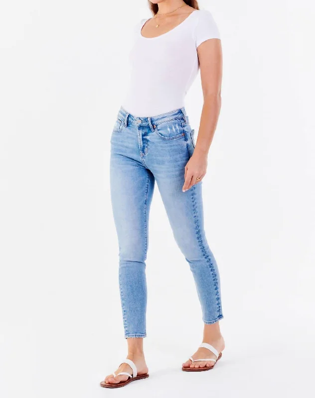 Women's Gisele High Rise Ankle Skinny Jeans In Turkish Sea Comfortable Mid-Rise Jeans Women's Gisele High Rise Ankle Skinny Jeans In Turkish Sea Comfortable Mid-Rise Jeans