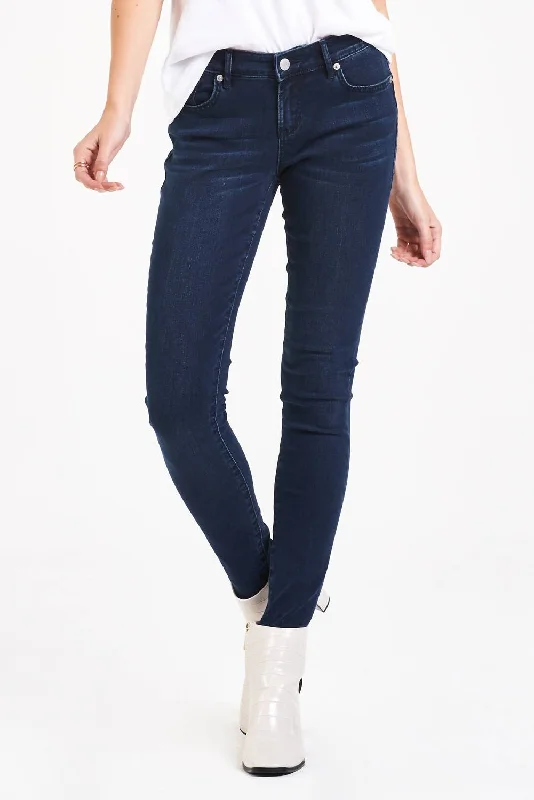 Women's Joyrich Skinny Jeans In Blue Casual Distressed Denim Jeans