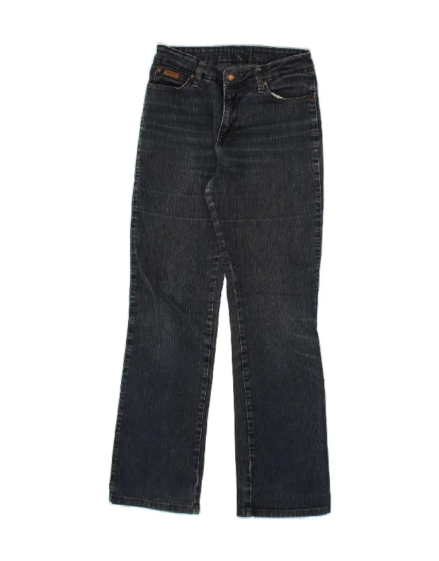 WRANGLER Womens Curvy Fit Bootcut Jeans W28 L32 Navy Blue Cotton Fashionable Distressed Jeans WRANGLER Womens Curvy Fit Bootcut Jeans W28 L32 Navy Blue Cotton Fashionable Distressed Jeans