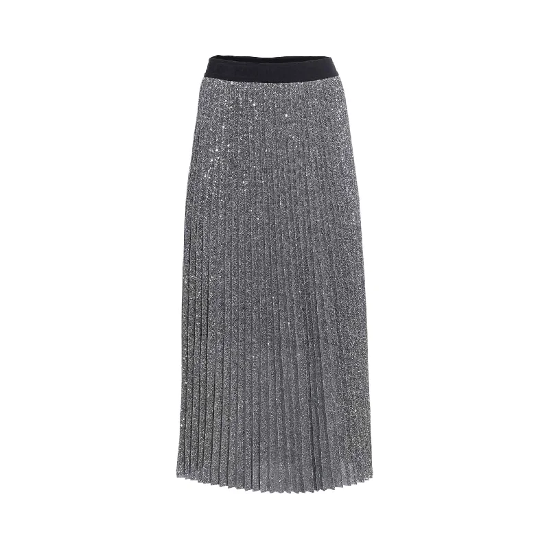 Karl Lagerfeld Women's Silver Skirt velvet skirt glossy