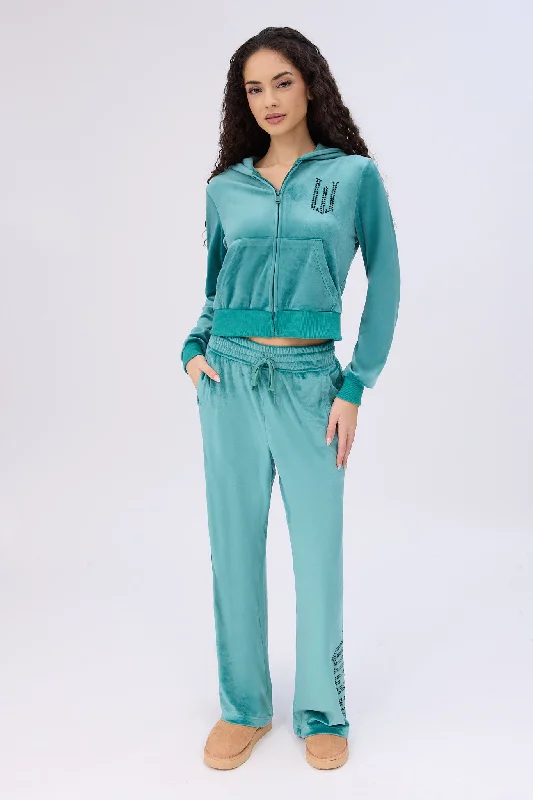 Wicked Rhinestones Velour Zip-Up Hoodie And Sweatpants 2-Piece Set Hoodie with Drop Shoulder Relaxed Streetwear Wicked Rhinestones Velour Zip-Up Hoodie And Sweatpants 2-Piece Set Hoodie with Drop Shoulder Relaxed Streetwear