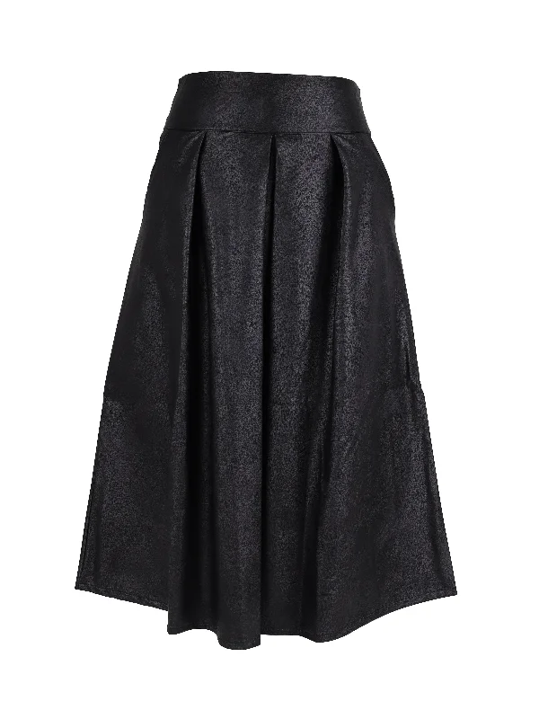 XINA skirt - Black leather skirt sleek