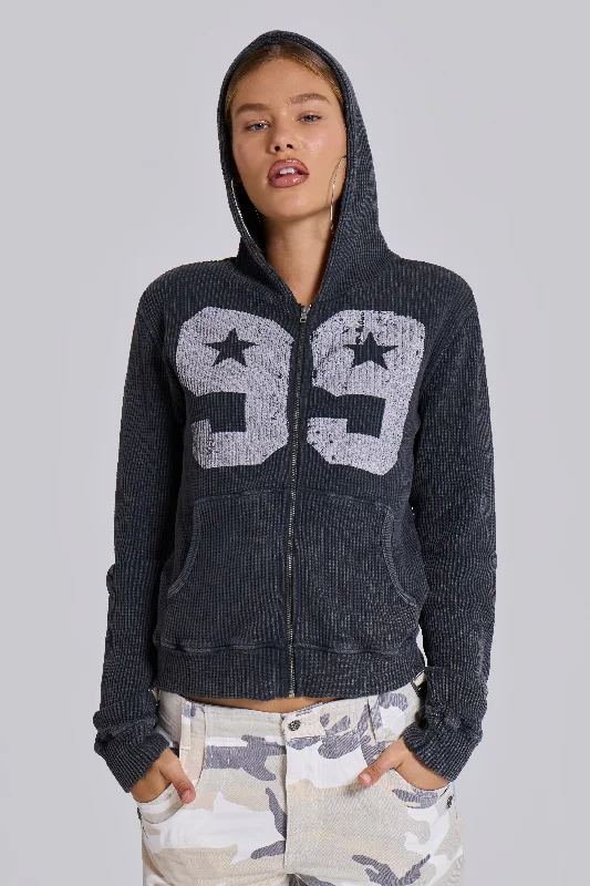 99 Waffle Hoodie Hoodie with Applique Textured Unique