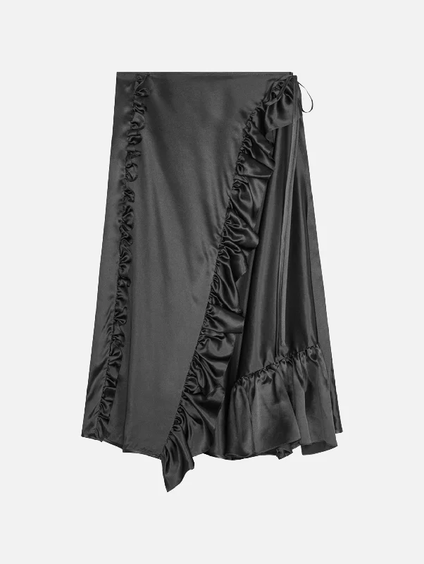 Adelina Skirt in Black chiffon skirt flowing