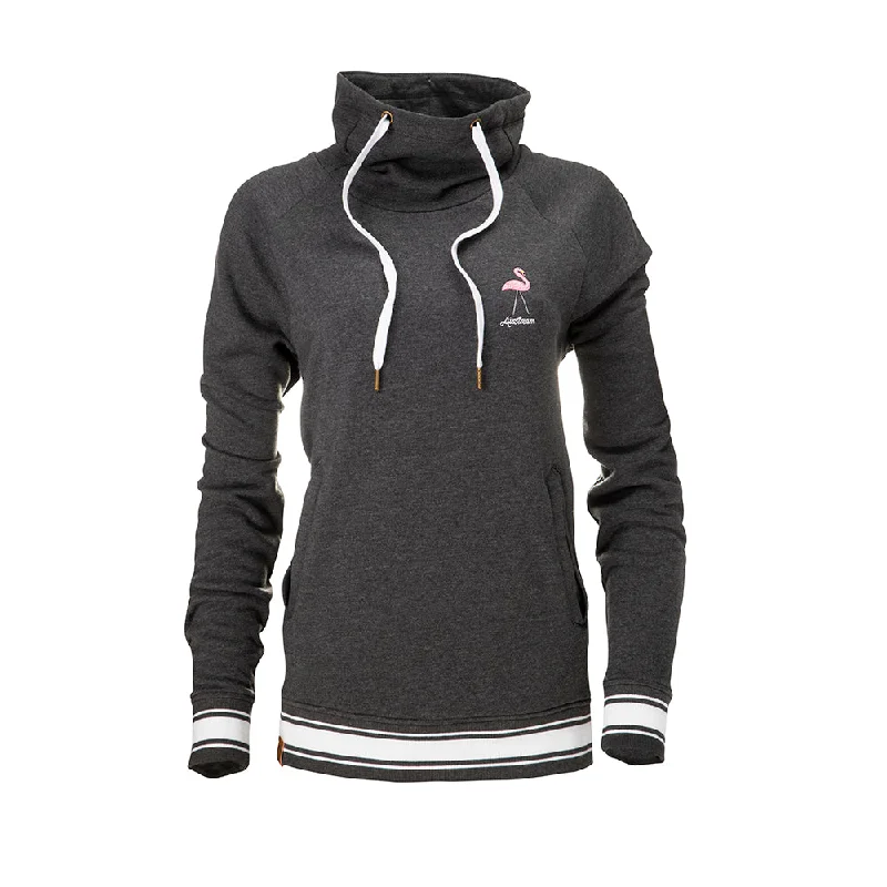 Airstream Flamingo Script Super Soft Striped Women's Hoodie Hoodie with Ribbed Hem Stretchable Secure Airstream Flamingo Script Super Soft Striped Women's Hoodie Hoodie with Ribbed Hem Stretchable Secure