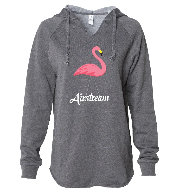 Airstream Flamingo Script Super Soft Women's Hoodie Hoodie with Camouflage Military Edgy Airstream Flamingo Script Super Soft Women's Hoodie Hoodie with Camouflage Military Edgy