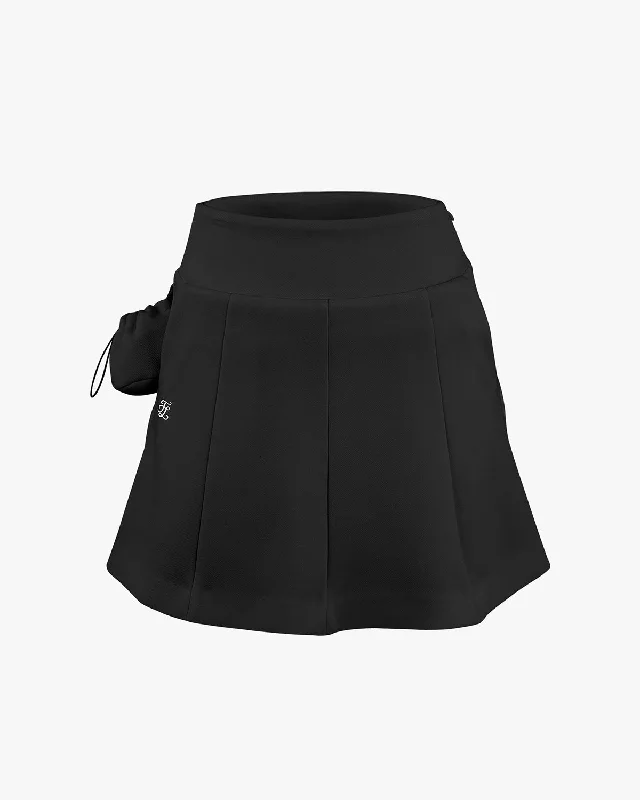 Ball Pocket Flare Skirt - Black cashmere skirt plush