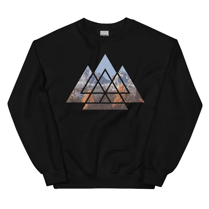Berge Abstrakt - Sweatshirt (Unisex) Hoodie with Pattern Geometric Abstract