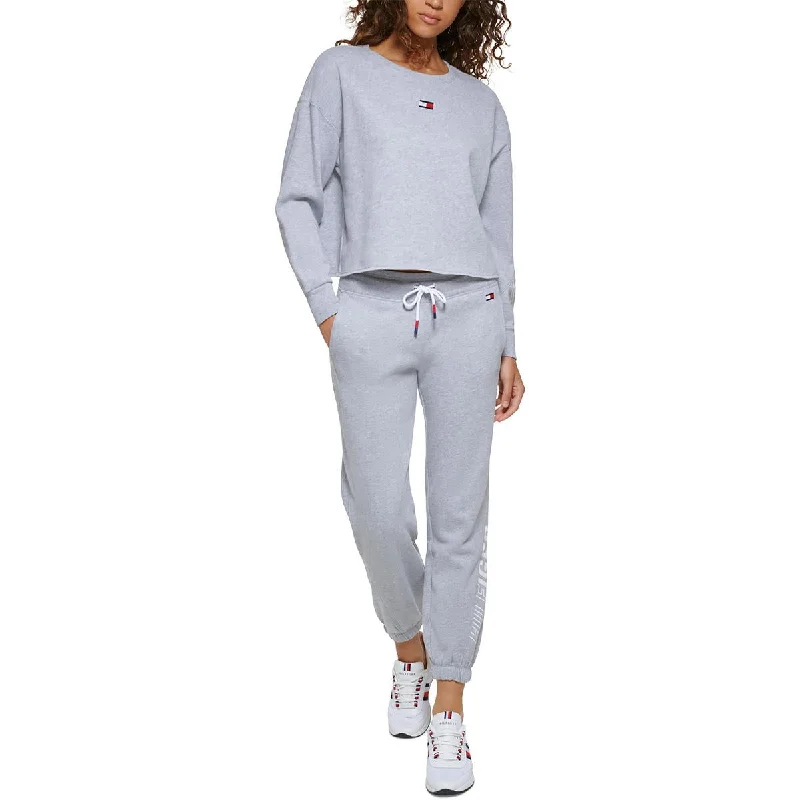 Womens Cropped Fleece Sweatshirt Hoodie with Camouflage Military Edgy