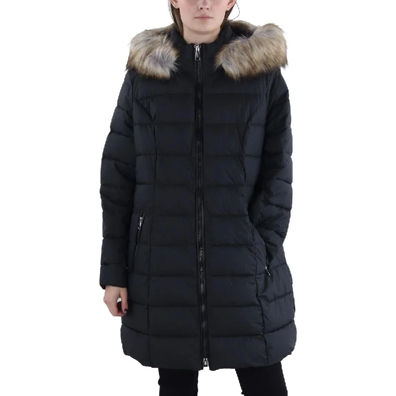 Plus Womens Faux Fur Trim Hooded Puffer Jacket Rayon Fabric Velvet Fabric Corduroy Fabric Plus Womens Faux Fur Trim Hooded Puffer Jacket Rayon Fabric Velvet Fabric Corduroy Fabric