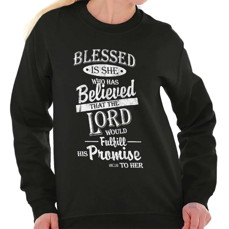 Blessed is She Crewneck Sweatshirt Hoodie with Oversized Fit Loose Comfortable