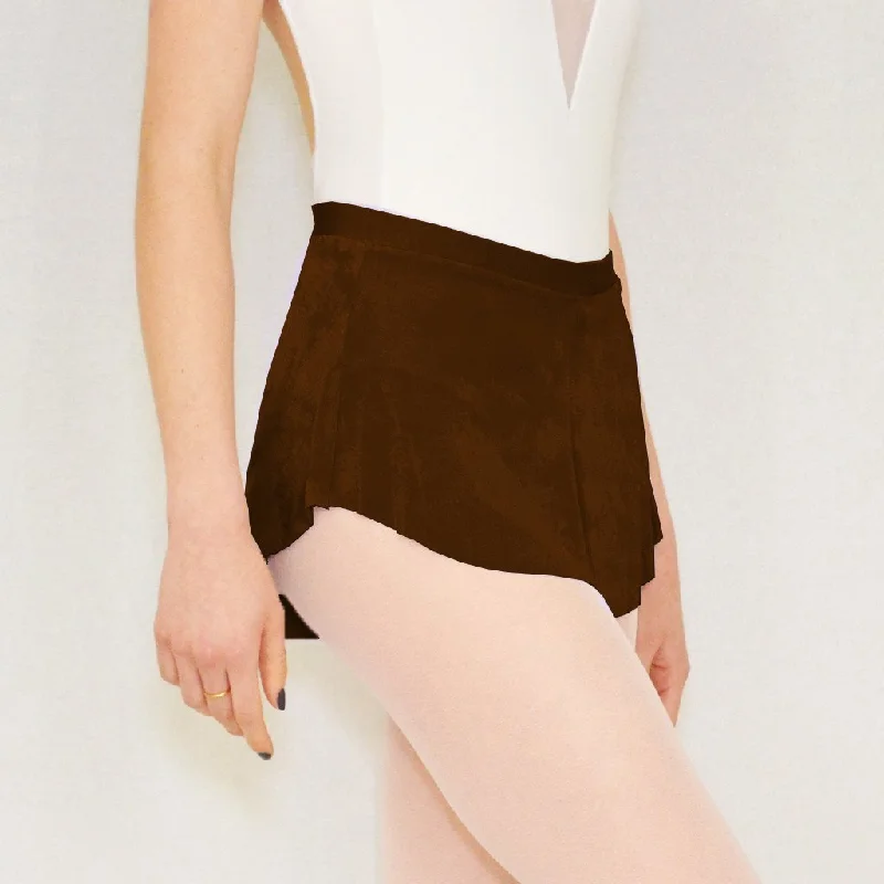 Bullet Pointe Skirt - Chocolate silk skirt lustrous