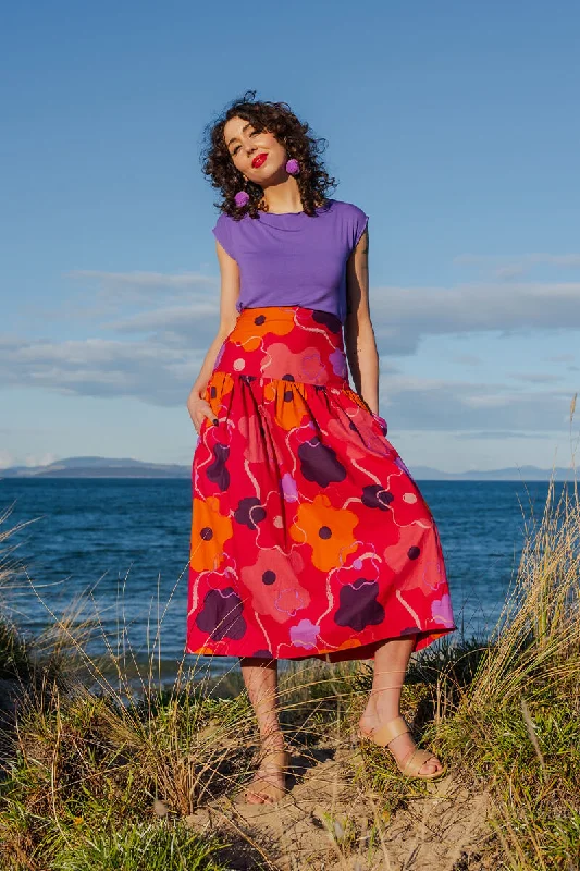 Lola Midi Skirt leather skirt refined