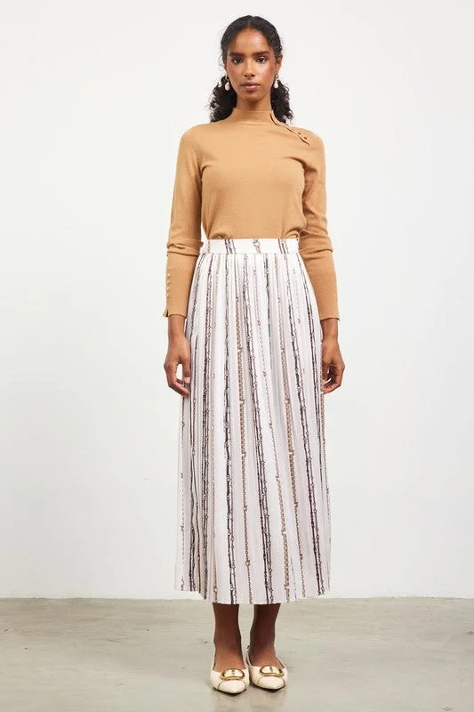 Soraya Pleated Midi Skirt wrap skirt elegant