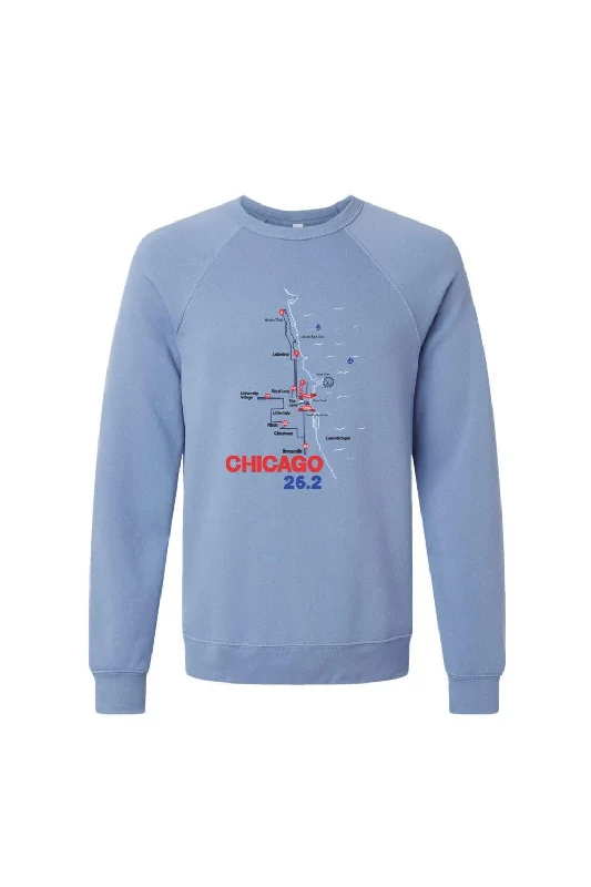 Chicago Race Map Sweatshirt Hoodie with Set-In Sleeves Structured Classic