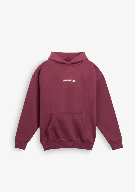 Classic Oversize Hoodie Wine Hoodie with Side Slits Relaxed Casual