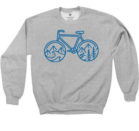 Cycle Nature - Sweatshirt - Heather Grey Hoodie with Pastel Soft Subtle