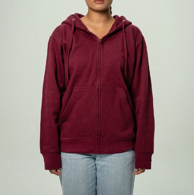 Maroon Women's Heavy Blend Full-Zip Hooded SweatShirt Hoodie with Embroidery Detailed Premium Maroon Women's Heavy Blend Full-Zip Hooded SweatShirt Hoodie with Embroidery Detailed Premium