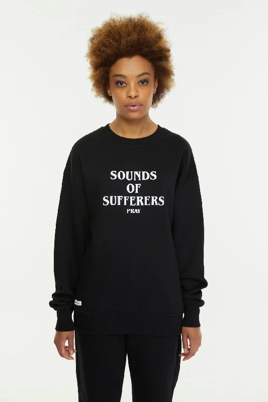 Sounds of Sufferers Pray / Sweatshirt Hoodie with Belted Waist Structured Tailored
