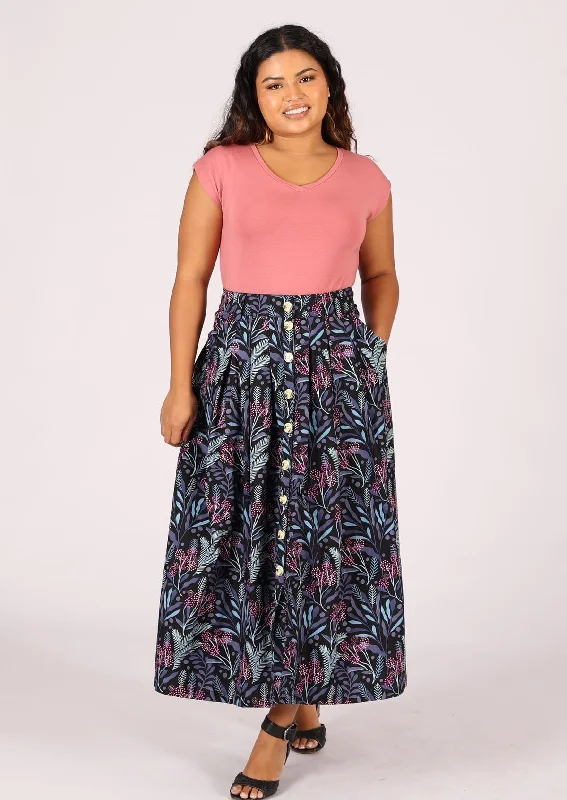 Cora Skirt Obsidian silk skirt smooth