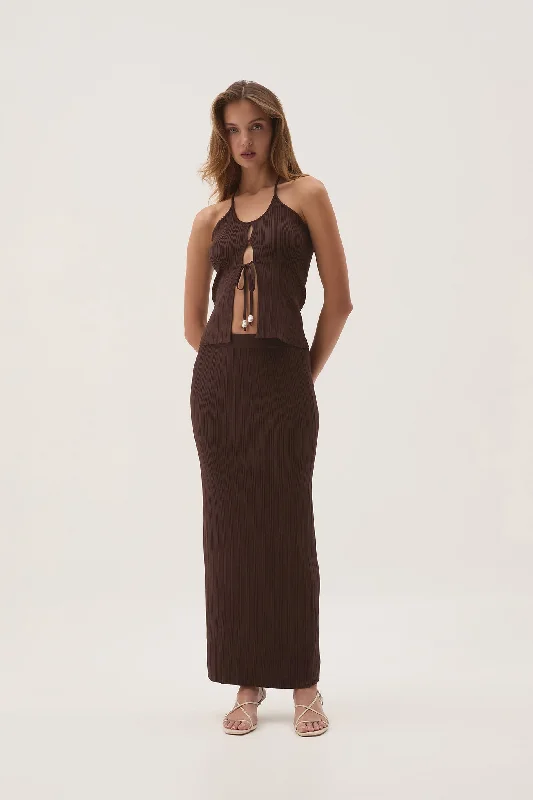 Coraline Ribbed Skirt chiffon skirt airy