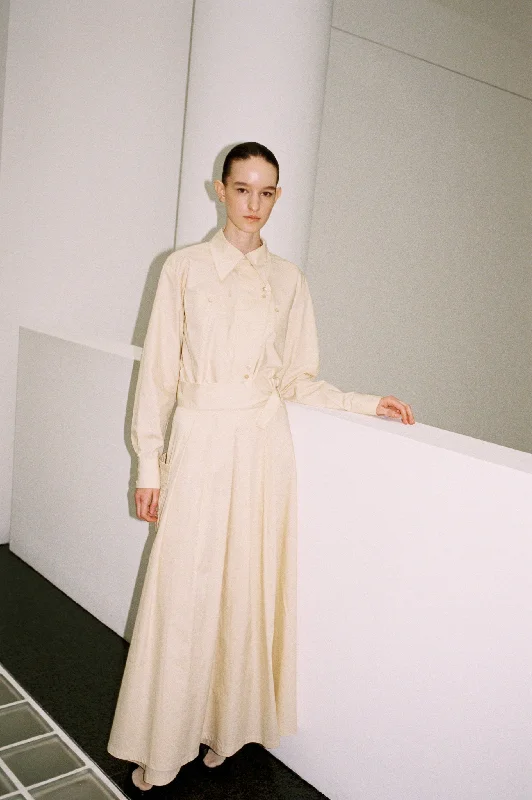 Cream Past Perfect Skirt linen skirt light