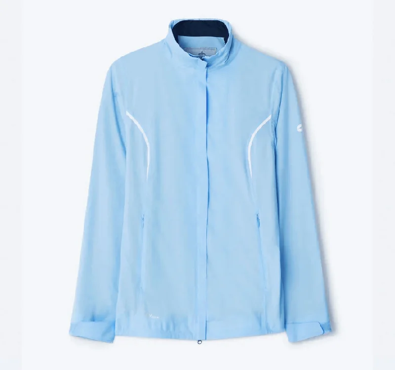 Cross Women's PRO RAIN JACKET - BEL AIR BLUE Front Pockets Side Pockets Patch Pockets