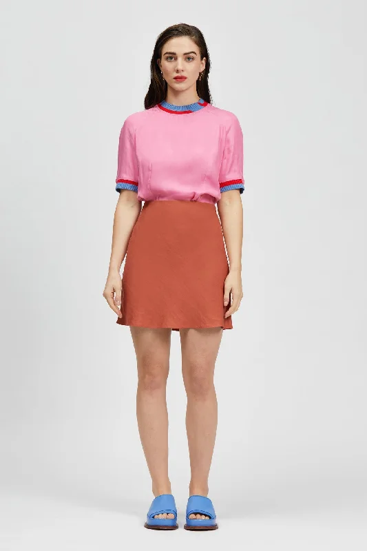 Curto Skirt Rust silk skirt luxurious